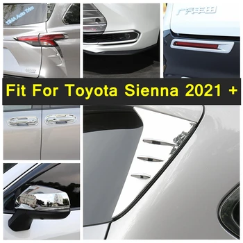 Krom Dış Parçalar Toyota Sienna 2021 2022 İçin park lambaları Lamba / Kapı Kolu / Arka Cam Spoiler Yan Pillar Kapak Trim 0