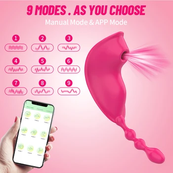 App Kontrolü Emme Vibratör Giyilebilir Vajina Enayi Kelebek Klitoris Stimülatörü Titreşimli Külot Kadınlar İçin Seks Oyuncak Su Geçirmez 1