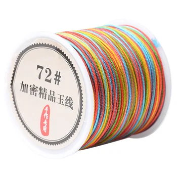45 metre 0.8 mm Renkli Naylon Kordon İplik Çince Düğüm Makrome Kordon Bilezik Örgülü Dize DIY Püsküller Boncuk Dize İplik