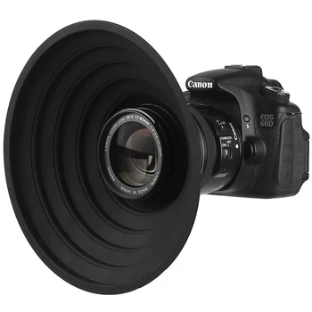 SLR Kamera Lensi Paspas Hood R5 mikro tek M200 Canon 5D4 80D90D yansıma önleyici filtre anti-cam su dalgası yumuşak silikon ho 1