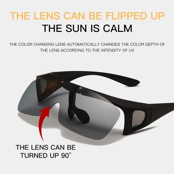 2021 Flip Up Polarize Güneş Gözlüğü Erkekler Kadınlar Plastik Çerçeve UV400 Gözlük Üzerinde Fit Açık Sürüş Balıkçılık Spor güneş gözlüğü Kapağı