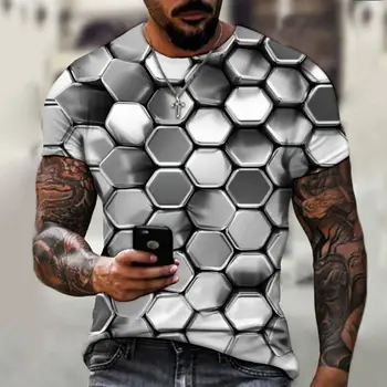 Yeni erkek T-Shirt 3d Baskı erkek giyim Kısa Kollu Üstleri Büyük Boy T-Shirt Streetwear Erkek Tee Moda Tasarımcısı Giyim