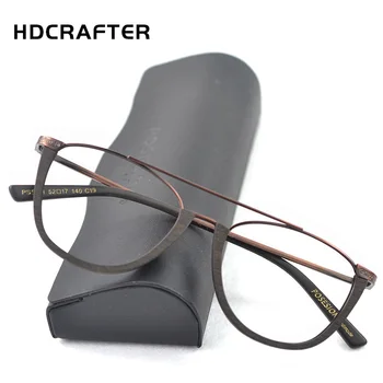 HDCRAFTER Ahşap Gözlük Çerçevesi Şeffaf lens ile Erkekler Bakır Miyopi Reçete Gözlük Erkek Ahşap Optik Çerçeve Gözlük 0