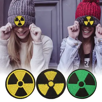 Nükleer Yama Nükleer Nakış Yama Tehlikeli İşareti Giyim Sırt Çantaları Şapka Gömlek DIY Kumaş Kolay İşlemeli 2