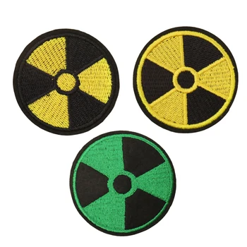 Nükleer Yama Nükleer Nakış Yama Tehlikeli İşareti Giyim Sırt Çantaları Şapka Gömlek DIY Kumaş Kolay İşlemeli 5