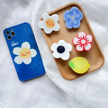 INS Kore Damlama Tutkal Telefon Parmak Yüzük Tutucu Çiçek Griptok iPhone Samsung İçin Sevimli Yumurta Puding Kek telefon standı GripTok