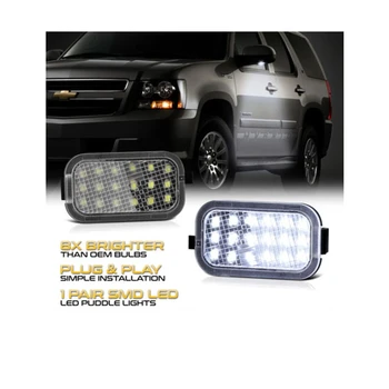 2 Adet Altında LED yan ayna ışık su birikintisi lambası karşılama ışığı Chevrolet Chevy Silverado 2500 Avalanche Tahoe Suburban 2007- 3