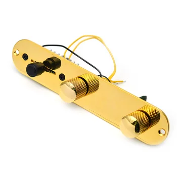 3 Yollu Kablolu Yüklü Kablolu Kontrol Plakası Kablo Demeti Anahtar Düğmeleri Elektro Gitar için Siyah / Altın / Krom