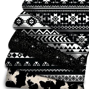 50 * 145cm Patchwork Siyah Serisi Polyester Pamuklu Kumaş Doku Çocuklar Dikiş Kapitone Kumaşlar İğne Geometrik Dİ,1Yc24216 2
