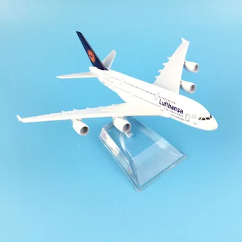 16cm Uçak Uçak Modeli Lufthansa Airbus 380 Uçak Modeli Diecast Metal Uçak Uçaklar Modeli 1: 400 oyuncak uçak Hediye