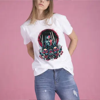 Demir-on yamalar giyim için T-shirt ısı basın Sticker aplike yıkanabilir korku katil ısı transferi yamalar DIY moda stilleri