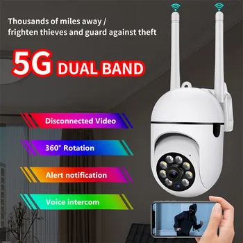 5G Güvenlik Koruma Kamera Wifi gözetim kameraları IR Gece Görüş Monitör Ev Kamerası Güvenlik Kamera Hareket Sensörü İle 5