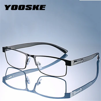 YOOSKE Trend Metal okuma gözlüğü Erkekler Kadınlar Yüksek Kaliteli Diopters Çerçeve Iş Ofis okuma gözlüğü 1.0 1.5 2.0 2.5 3.0 0