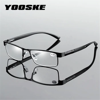 YOOSKE Trend Metal okuma gözlüğü Erkekler Kadınlar Yüksek Kaliteli Diopters Çerçeve Iş Ofis okuma gözlüğü 1.0 1.5 2.0 2.5 3.0 1