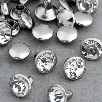 100 Takım 4mm CZ Kristaller Rhinestone Perçinler Gümüş Nailhead Noktalar Çiviler DIY Nakliye Ücretsiz