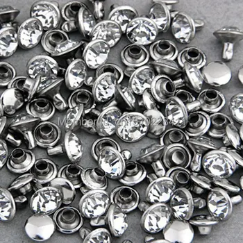 100 Takım 4mm CZ Kristaller Rhinestone Perçinler Gümüş Nailhead Noktalar Çiviler DIY Nakliye Ücretsiz 1