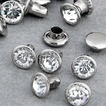 100 Takım 4mm CZ Kristaller Rhinestone Perçinler Gümüş Nailhead Noktalar Çiviler DIY Nakliye Ücretsiz 2