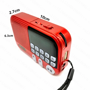 Şarj edilebilir Cep FM Radyo MP3 Çalar Müzik Çalar Taşınabilir Radyo Alıcısı Hoparlör Desteği TF Kart USB Disk Ebeveynler için Hediye
