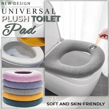 Dolum Sıcak Peluş Tuvalet klozet kapağı Closestool Mat 1 Adet Yıkanabilir Banyo Aksesuarları Örgü Saf Renk Yumuşak Ped Bide Kapak 0