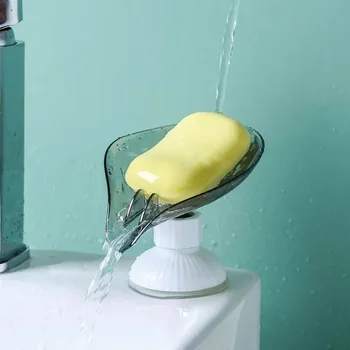 Yaprak Şekli Sabun bulaşık deterjanı Kutusu Sabunluk Sünger Drenaj Kutusu Duş Sabunluk Sünger Depolama Plakası Mutfak Banyo Malzemeleri