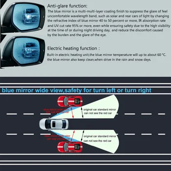 Mavi ayna araba yan dikiz aynaları parlama Geçirmez Ayna LED Dönüş Sinyal Lambası ısıtmalı dikiz aynası Lens Ford Ranger-2016 için