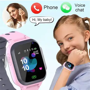 S1 çocuklar akıllı saat Sım kart çağrı Smartphone ile ışık dokunmatik ekran su geçirmez spor saatler çocuklar için ingilizce sürüm 2