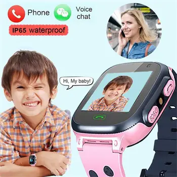 S1 çocuklar akıllı saat Sım kart çağrı Smartphone ile ışık dokunmatik ekran su geçirmez spor saatler çocuklar için ingilizce sürüm 4