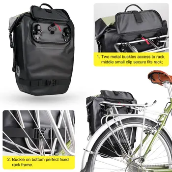Rhinowalk Bisiklet Çantası 27-30L Su Geçirmez Bisiklet Sept çanta Arka Raf Bisiklet Sırt Çantası Seyahat Kuyruk Koltuk Bagaj Çantası Bagaj Taşıyıcı 0