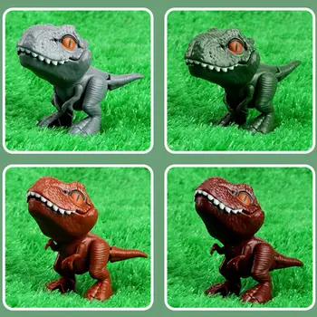 Parmak Dinozor Anime Aksiyon Figürleri Oyuncaklar Komik Yaratıcı Zor Tyrannosaurus Yumurta Simülasyon Dinozor Modeli Oyuncak 4