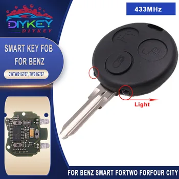 DIYKEY OEM 433MHz Uzaktan Anahtar 3 Düğmeler Benz Smart Fortwo İçin Forfour Şehir Tutku Darbe Roadster 2 kızılötesi ışıkları Kesilmemiş