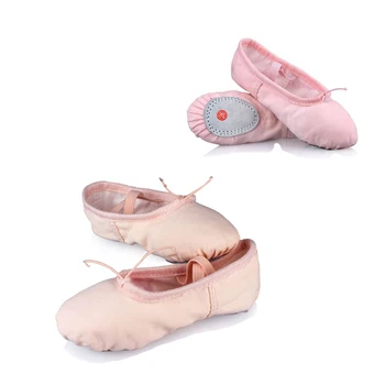 Bale Dans Ayakkabıları Yoga Terlik Profesyonel Çocuk Pamuk Kanvas Yumuşak Bale Dans Uygulama Ayakkabı