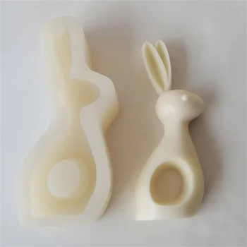 Paskalya tavşanı Mum Kalıp Sevimli Tavşan Aromatik Mum Alçı DIY El Yapımı Sabun Yapımı Aracı Ev Dekor Hediyeler silikon Kalıp