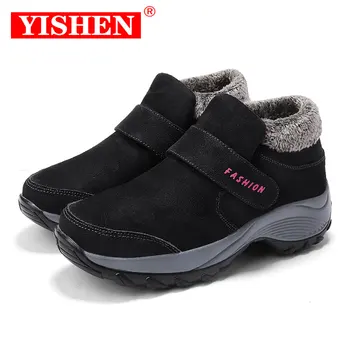 YISHEN Kadın Ayakkabı Kış Sıcak Peluş kaymaz Su Geçirmez Açık Yürüyüş Sneaker Tıknaz Ayakkabı Kar Botları Chaussures Femmes Dökün 0