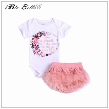 Bebek Kız Yaz Giyim Takım Elbise Çiçek Tutu Dantel Etekler + Üstleri Doğum Günü Yeni Yıl Yenidoğan Kız Giyim Bebek yaz kıyafetleri 4