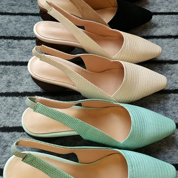 2021 Kadın sandalet Doğal deri ayakkabı artı boyutu 22-26. 5 cm bayanlar yaz ayakkabı Kertenkele koyun derisi yüksek topuk garip tarzı pompaları