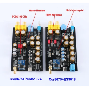 Lusya PCM5102A ES9018 DAC Çözme CSR8675 Bluetooth 5.0 Kablosuz Alıcı APTX HD/LDAC 3.5 mm RCA Çıkışı 24bıt Anten İle 3