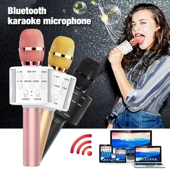 WS-858 kablosuz karaoke mikrofonu El USB Profesyonel Mikrofon Bluetooth Mikrofon Stüdyo Kayıt iPhone iPad Telefonları İçin Araba PC