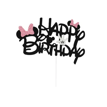 Minnie Mouse kek topper mutlu doğum günü partisi topper dekor kız favor kek topper parti dekor bebek kız doğum günü pastası dekor