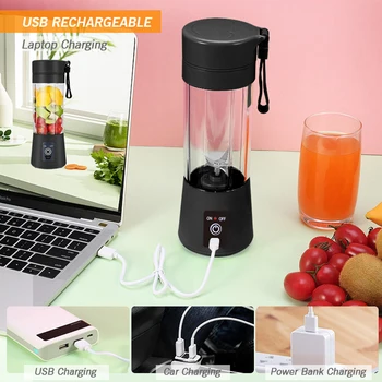 Taşınabilir Elektrikli meyve sıkacağı makinesi 300ML Mini karıştırma şişesi Makinesi Meyve Gıda Sıkacağı Smoothies meyve suyu mikseri s Otomatik Milkshake 0