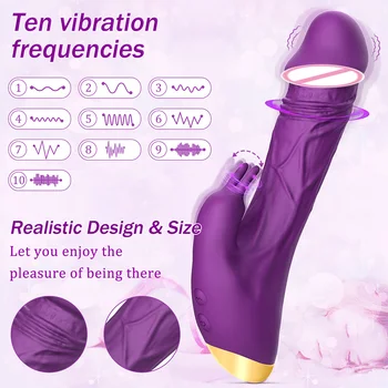 2in1 G-Spot Klitoral Tavşan Vibratör Gerçekçi Yapay Penis Vajina Klitoral Stimülatörü Yetişkin Seks Oyuncakları Kadınlar için Çift Su Geçirmez