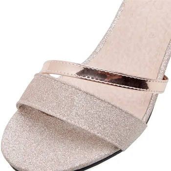 Peep Toe kadınlar yüksek topuk gladyatör sandalet Ayakkabı kadın yüksek topuklu pompalar küçük artı boyutu 32 33 - 40 41 42 43 44 45 46 47 48 49 50 4