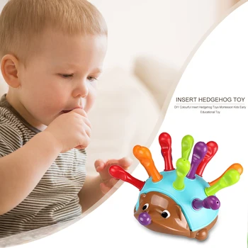 Montessori Takılı Eğitim Odaklı çocuk İnce Motor El-Göz Koordinasyonu Mücadele Takılı Kirpi Bebek eğitici oyuncak