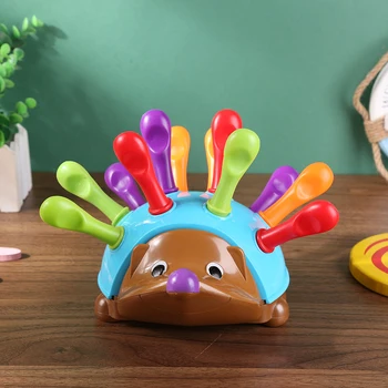 Montessori Takılı Eğitim Odaklı çocuk İnce Motor El-Göz Koordinasyonu Mücadele Takılı Kirpi Bebek eğitici oyuncak 4