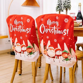 Yeni Yıl 2023 Noel Baba Şapka sandalye kılıfı 2023 Noel Süslemeleri Ev için Masa Noel Süsler Navidad Noel Noel Hediyeleri