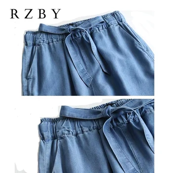 2021 Kadın Kot Pantolon Vintage Yüksek Bel Moda Yaz geniş bacak Kovboy Kot Sonbahar Düz Pamuklu Kot Pantolon RZBY352