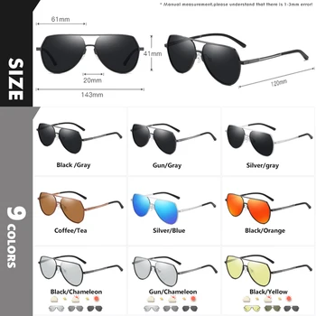 Üst Alüminyum Fotokromik Güneş Gözlüğü Polarize Erkekler UV400 Ayna Klasik güneş gözlüğü Kadın Sürüş Parlama Önleyici gafas de sol adam