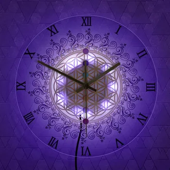 Mandala Çiçek duvar saati Çakralar Meditative Geometri Minimalist Şifa Hint Ev Décor İzle Manevi Matematik Saat
