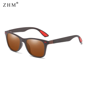 ZHM MARKA tasarım Klasik Polarize Balıkçılık Güneş Gözlüğü Erkek Kadın Sürüş Kare çerçeve güneş gözlüğü Erkek Gözlüğü UV400 Oculos De Sol 2