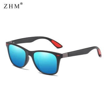 ZHM MARKA tasarım Klasik Polarize Balıkçılık Güneş Gözlüğü Erkek Kadın Sürüş Kare çerçeve güneş gözlüğü Erkek Gözlüğü UV400 Oculos De Sol 3