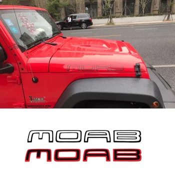 2 adet Ön Kafa Hood Yansıtıcı yapışkan yazı Çıkartması Vinil Film Grafik Jeep Wrangler Moab için 0